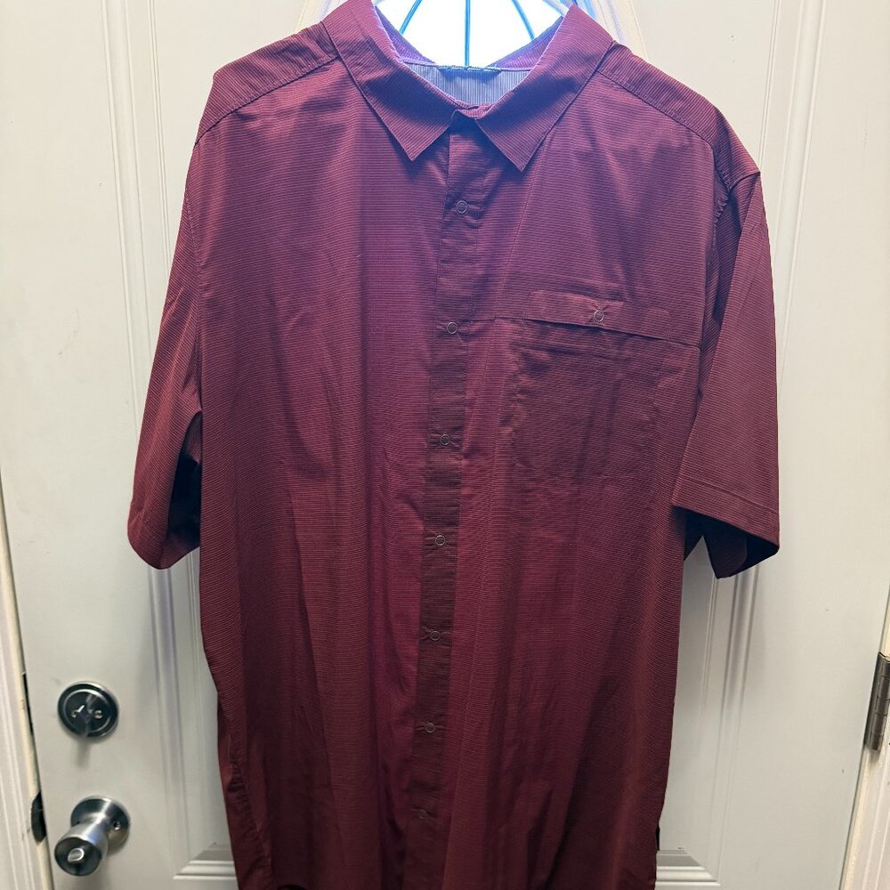 Swiss Tech Men's Short Sleeve Outdoor Shirt Maroon Size 3XL